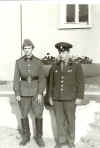 73 год. А. Фомин с отцом перед началом военных сборов у Дома Офицеров в Хайде.